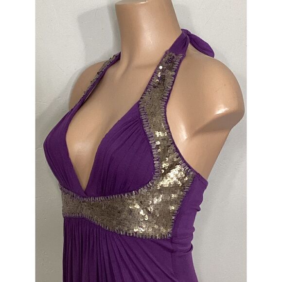 New. SKY purple halter embellished maxi dress. Small. Retails $259 - Picture 4 of 9
